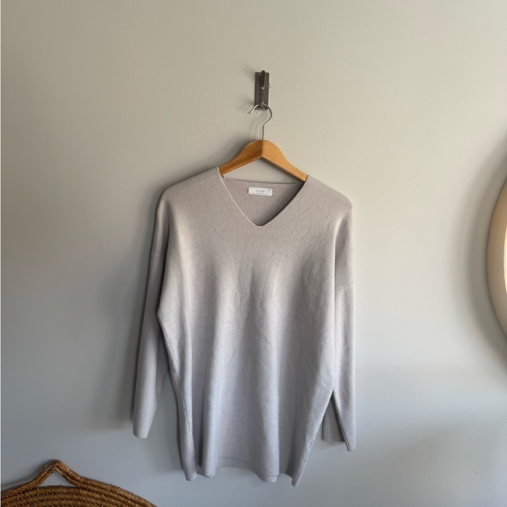 OAK + FORT Men's V-Neck Sweater - Soft Gray - Picture 2 of 5